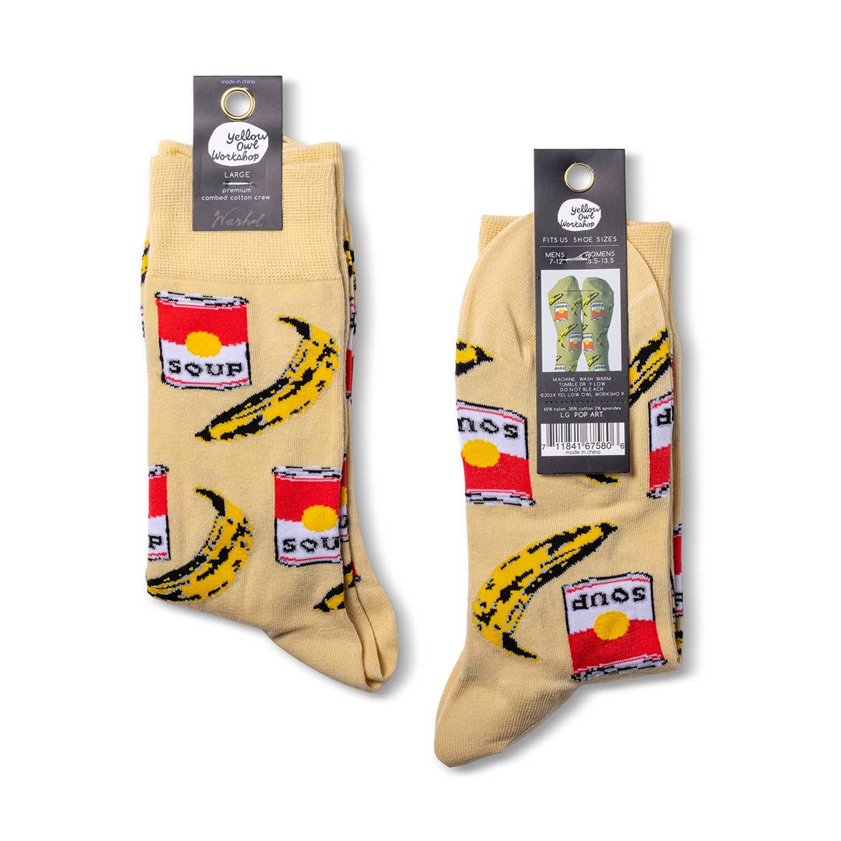 Yellow Owl Workshop - Wholesale Socks - Men's - Pop Art - Large Crew Socks - Museum Gift Shop1