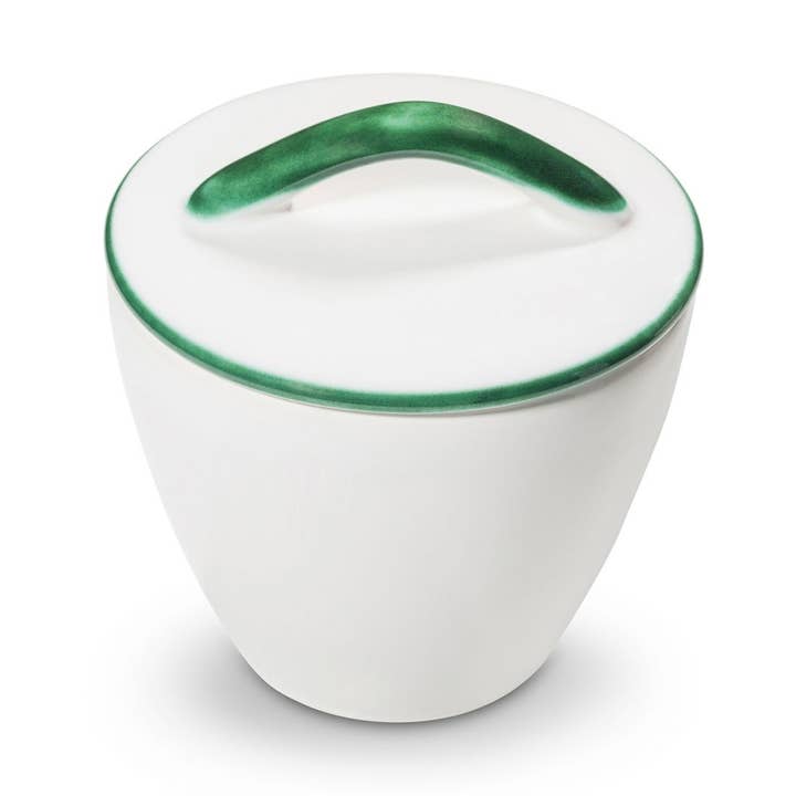 Bordo verde, zuccheriera gourmet (diametro 9 cm) per la vendita all'ingrosso da parte di Gmundner Keramik Handels GmbH