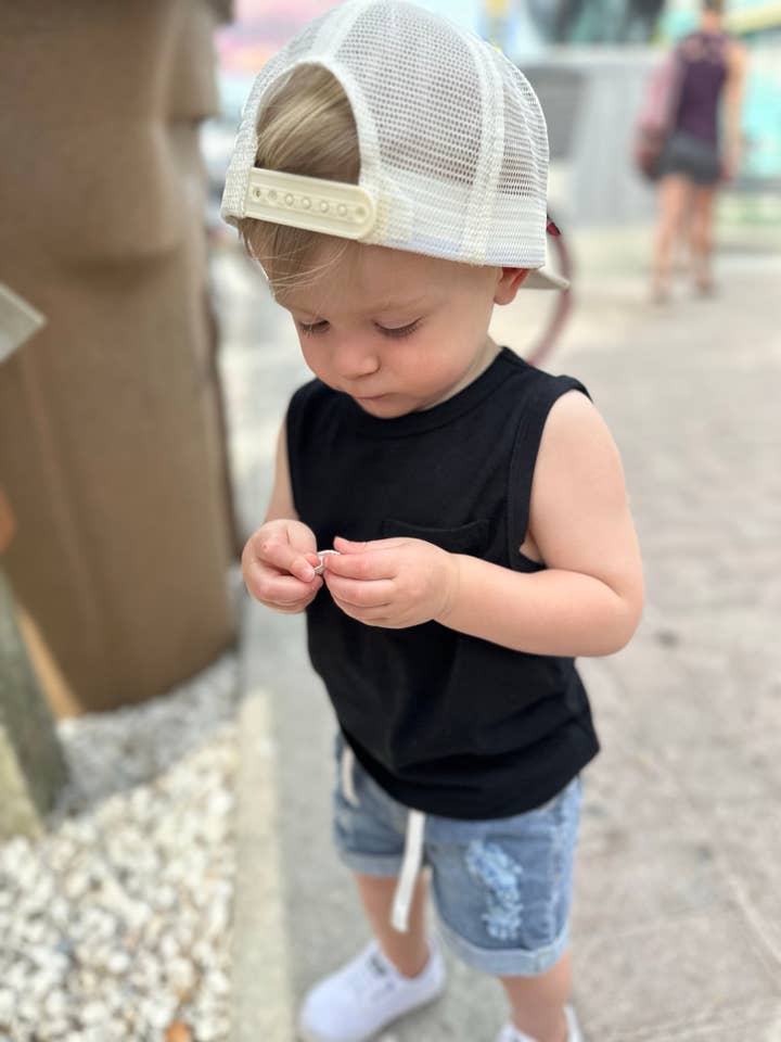 Pocket Tank | Black for wholesale by Small Fry Clothing Company