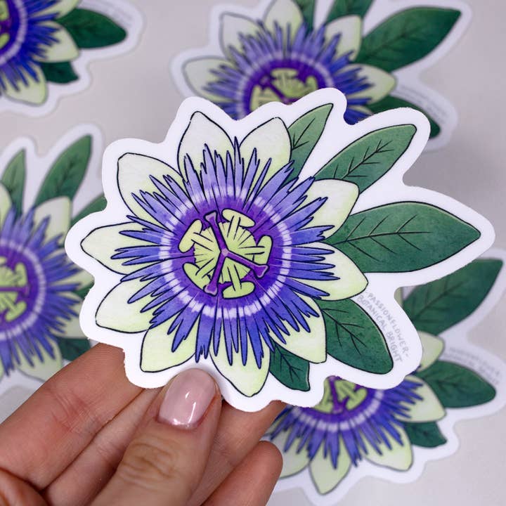 Botanical Bright - Wholesale Sticker - Passionflower Waterproof Vinyl Sticker1