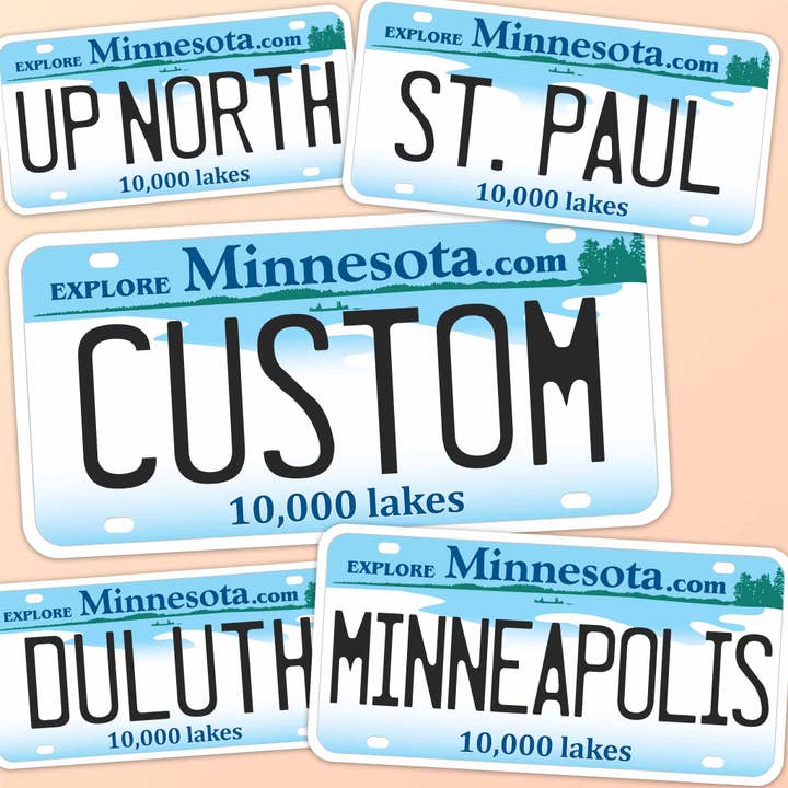 Minnesota License Plate Bumper Stickers - Custom MN Decals for wholesale by Sentinel Supply