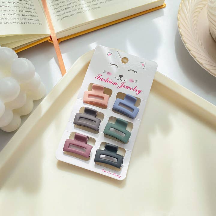 ACCITY - Wholesale Hair Clip - Women's - Set of 6 Small Claw Hair Clips, Simple & Chic_CWAHA03864