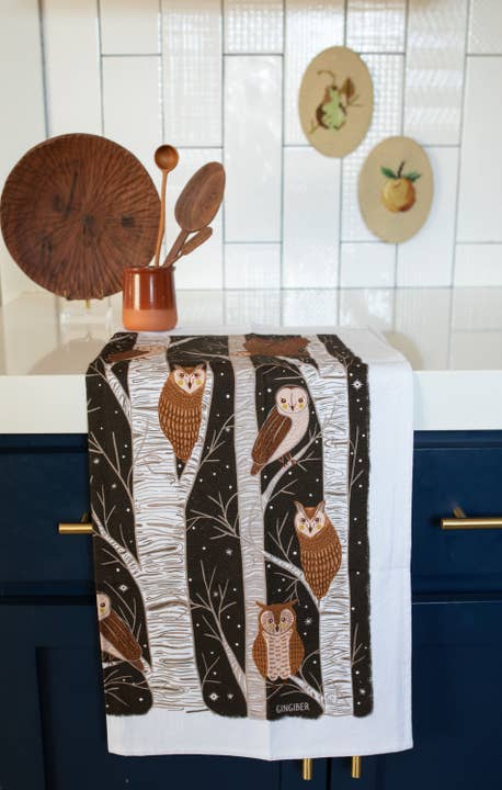 Gingiber - Wholesale Tea Towel - Owl Tea Towel