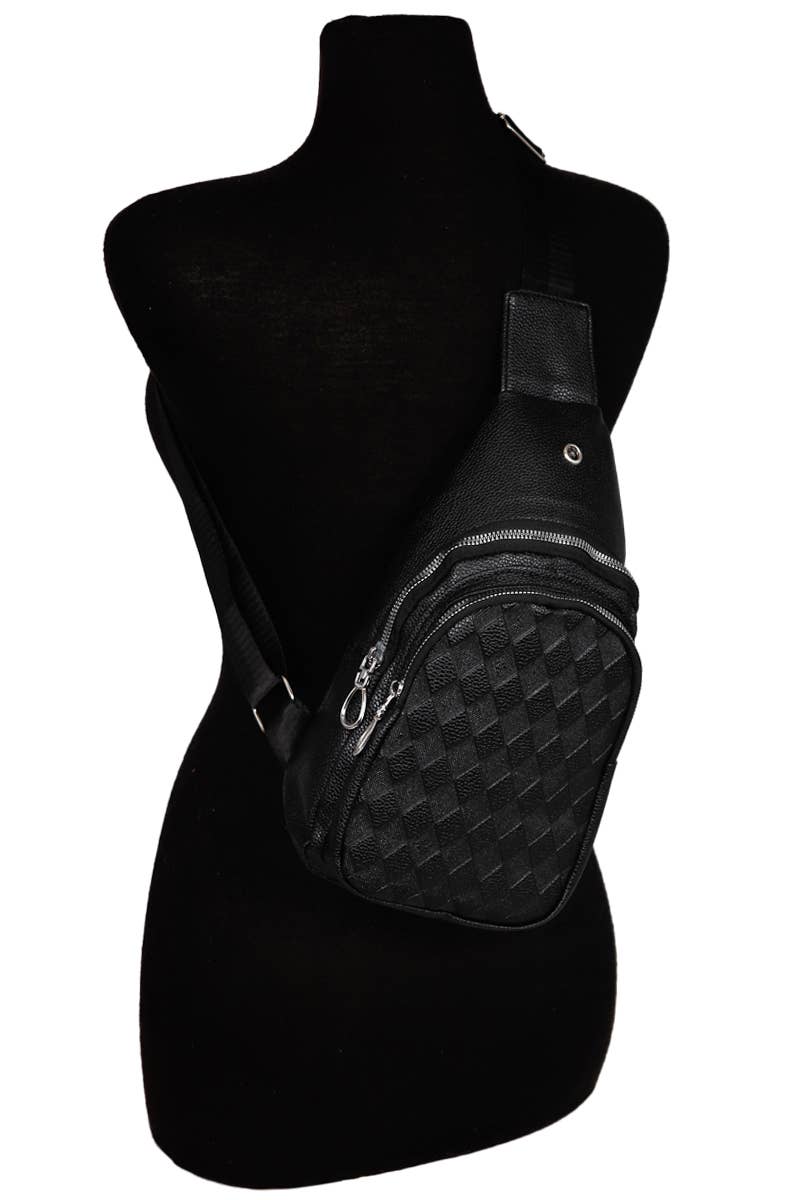 Cap Zone – Großhandel Umhängetasche - Damen – Schultertasche aus Kunstleder mit Diamantprägung und Kieselsteinen1