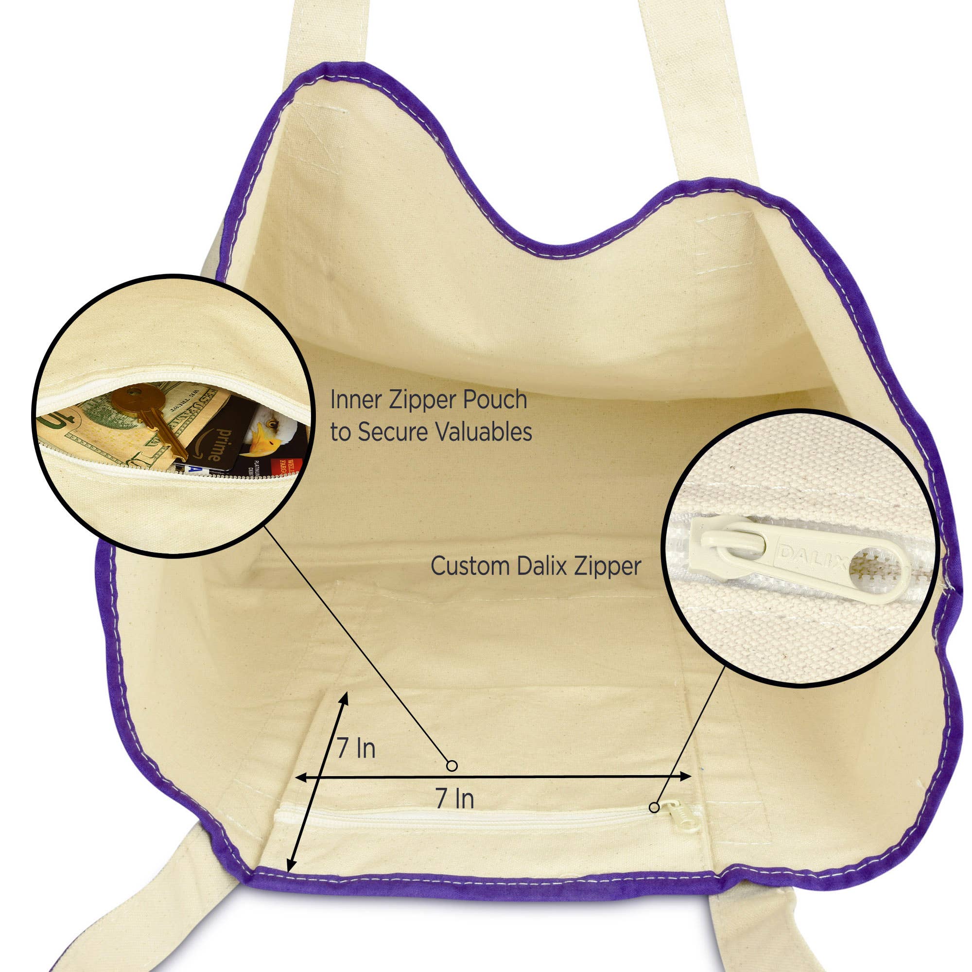 Dalix - Wholesale Tote Bag - Women's - DALIX 22" Open Top Heavy Duty Deluxe Tote Bag Outer Pocket43