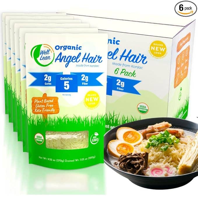 Well Lean LLC - Wholesale Pasta - Well Lean Angel Hair – 6 Pack Organic Low-Carb Konjac Pasta0