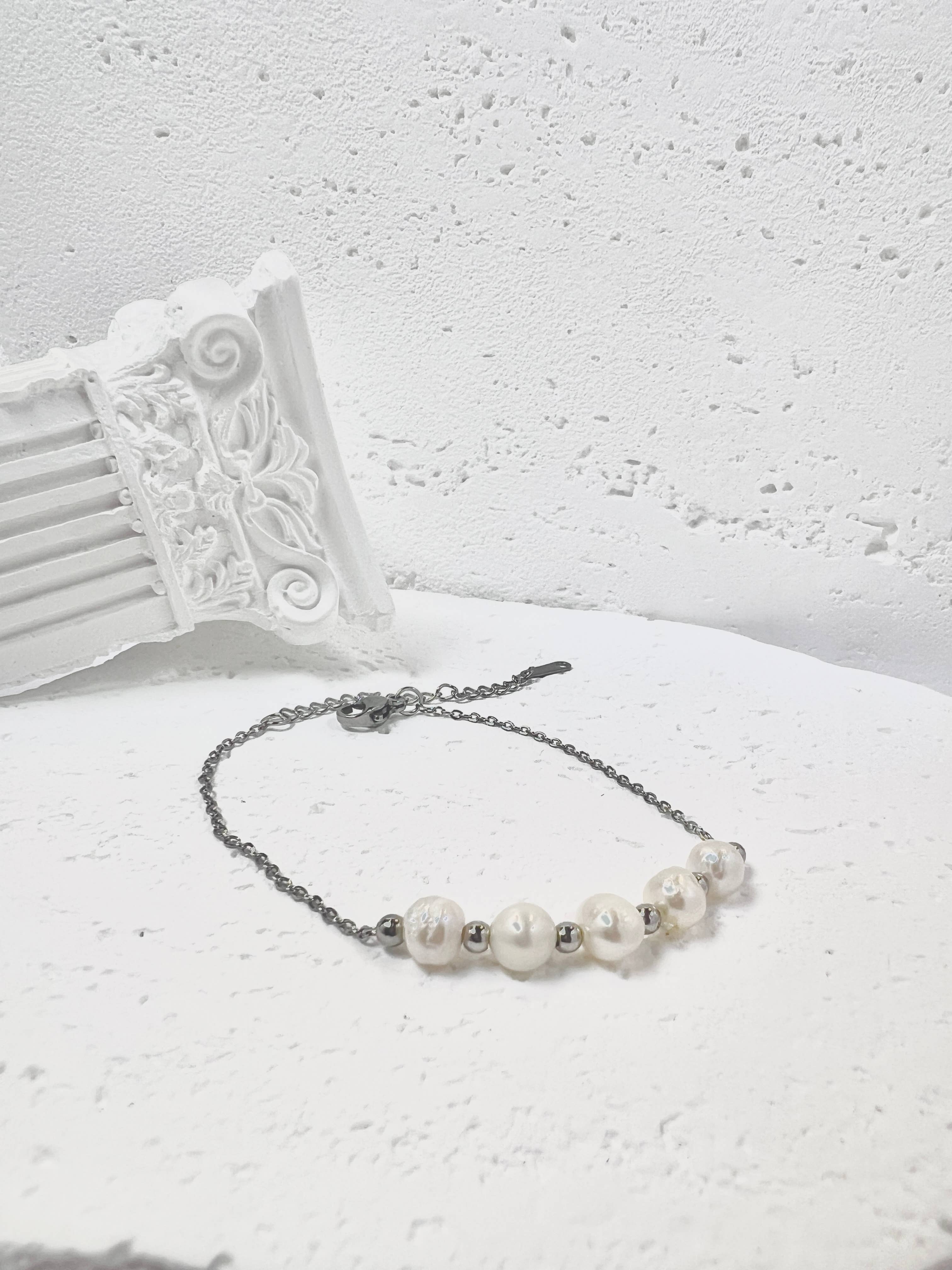 COSMOS - Vente Bracelet de perles - Bracelet Acier inoxydable en perles d’eau douce raffiné1