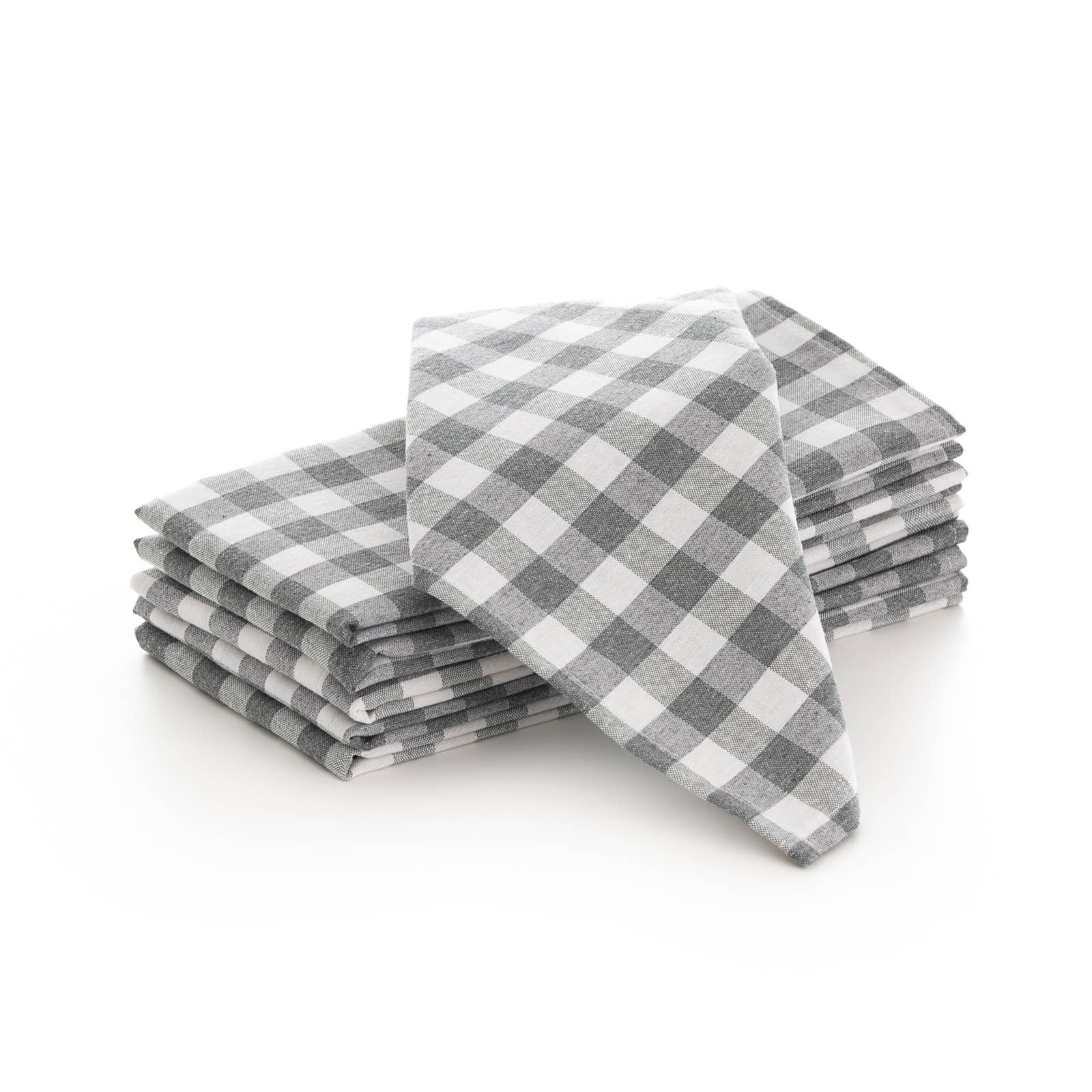 GAMUSI - Wholesale Dinner & Cloth Napkin - Set of 6 cotton fabric napkins with gingham checks 45x45 cm4