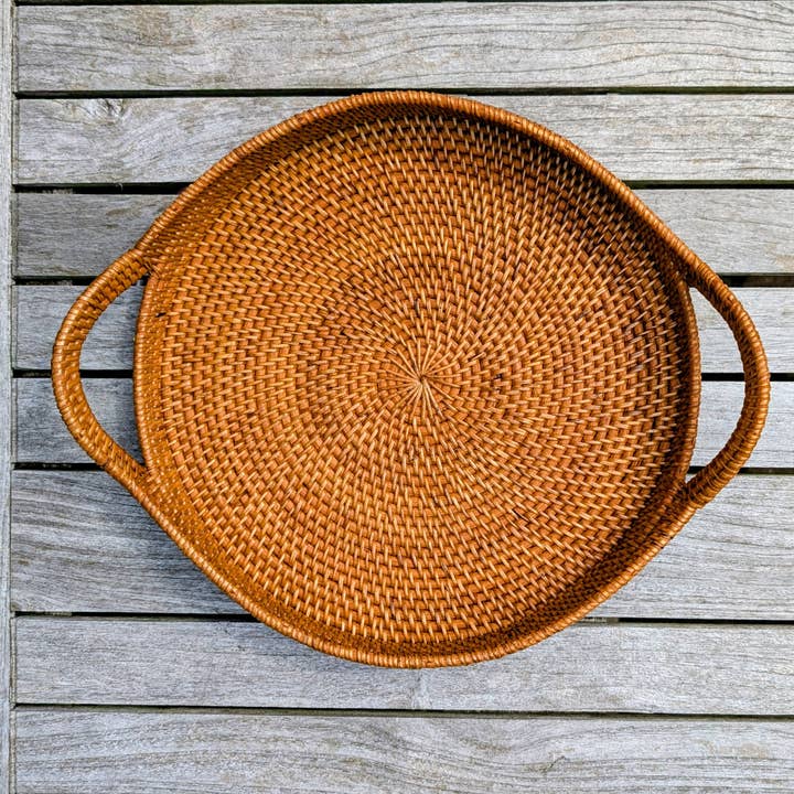 Plateau à kuping rond en rotin pour la vente par DUA