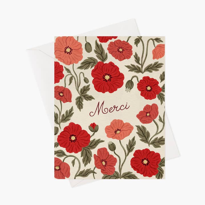 Marie-Lise Illustration - Vendita all'ingrosso Biglietti di auguri di buone feste - Coquelicots - Biglietto d'auguri0