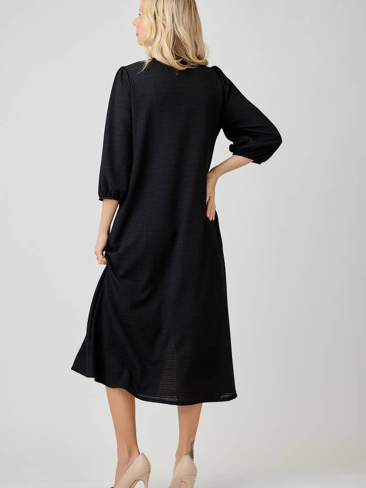 Celeste Clothing - Wholesale Dress - Women's - WOMEN'S MODEST SIDE BOW DRESS WITH PUFF SLEEVES AND POCKETS30