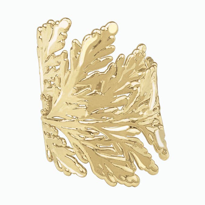 ELVA 18 Carat Recycled Yellow Gold Plated Handmade Ring for wholesale by PureLeaf