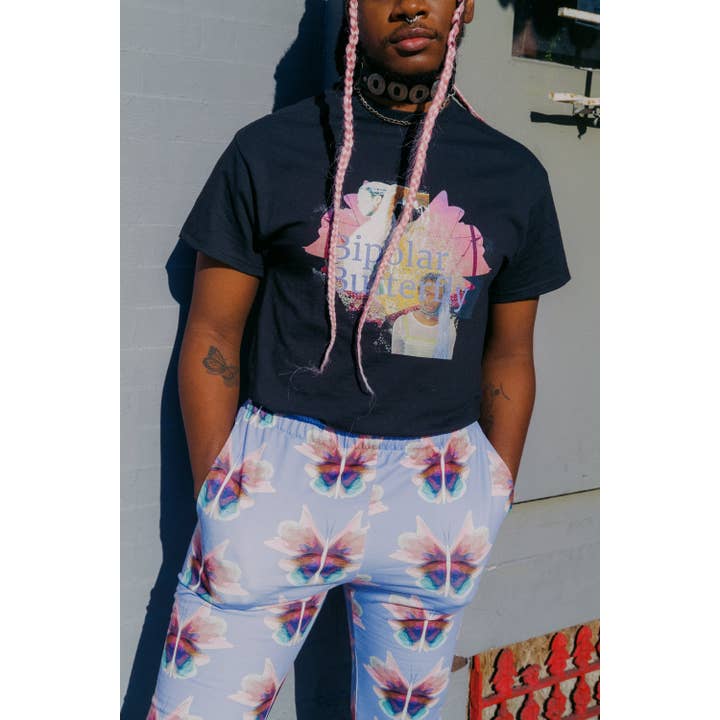 Pantalon de jogging AOP papillon bipolaire (violet) pour la vente par Urbancoolab