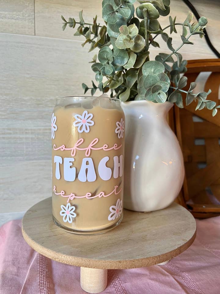 Tasse en verre Teacher Libbey Can pour la vente par HandmadesByHannahS