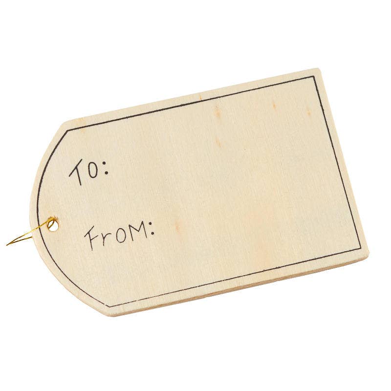 Factory Direct Craft - Wholesale Gift Tag - 4-1/4" Unfinished Wood Gift Tag Ornament (Pack of 12 Tags)1