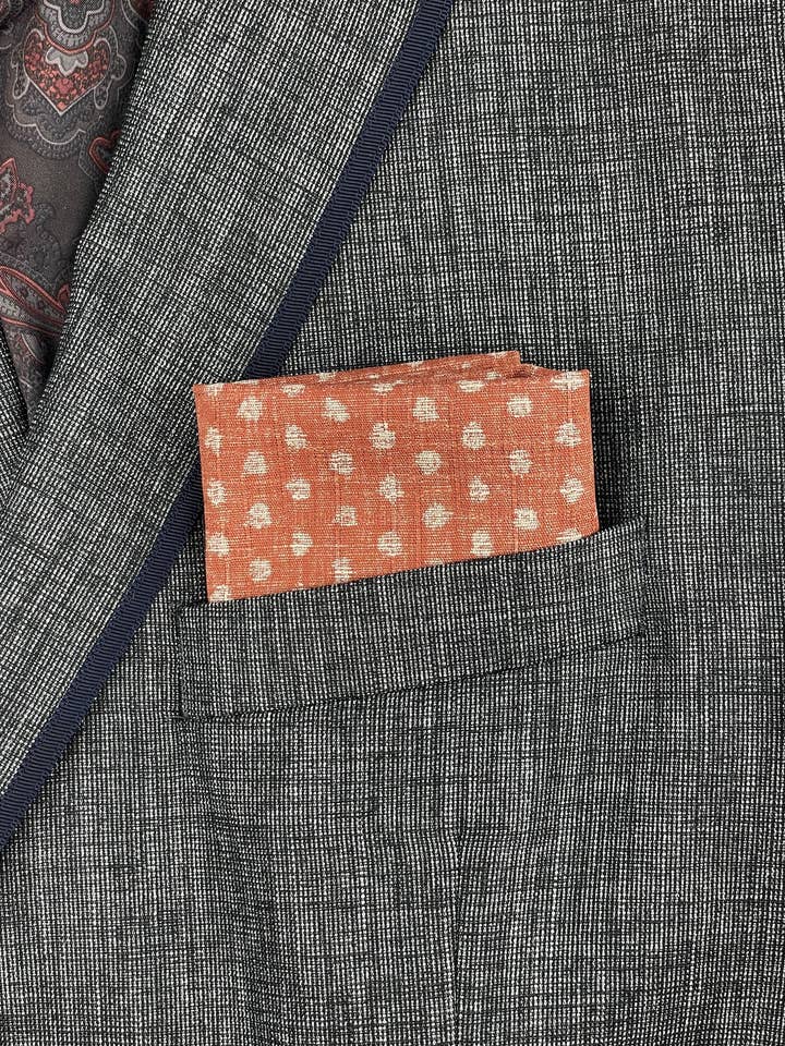Coconut Dotto Pocket Square for wholesale by Olaf Olsson
