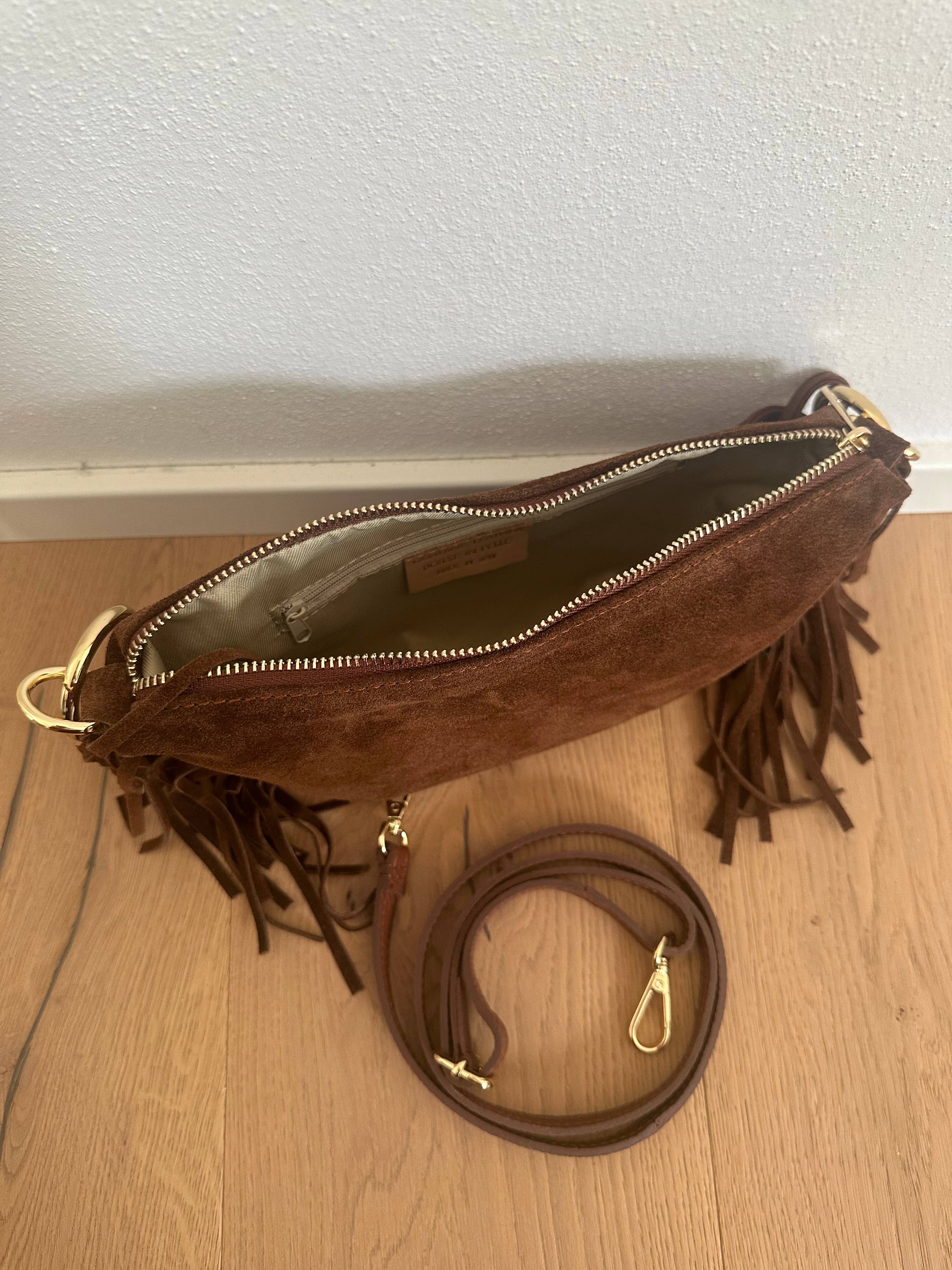 Zhade – wholesale Axelremsväska – Dam – MUSA- mocka och fransar14