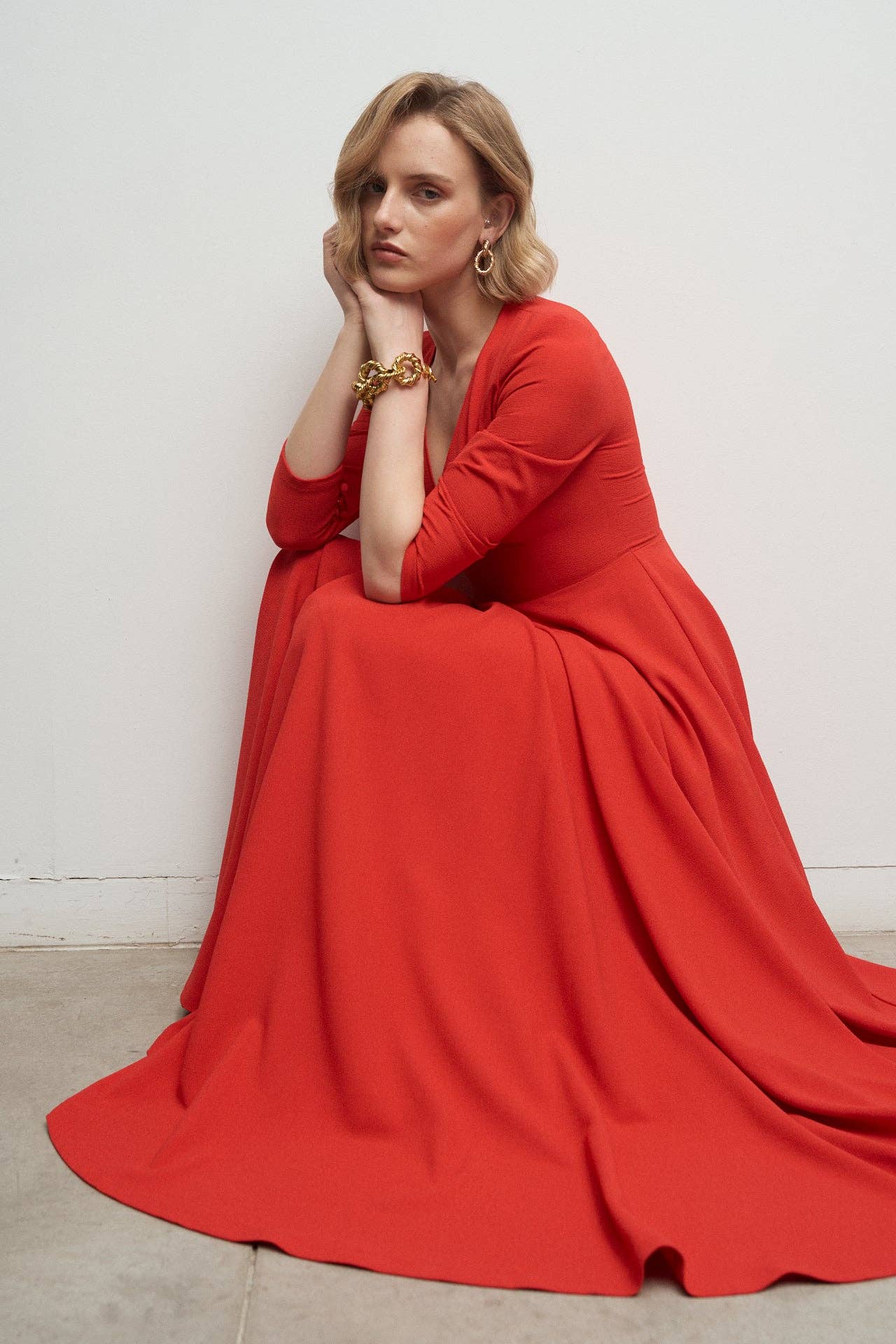 Bruna - Venta al por mayor Vestido - Mujer - Vestido Fifi Rojo Coral · Iconics ·