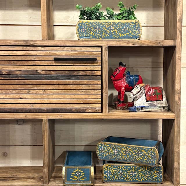 Asia West - Venta al por mayor Jardinera - Macetero de Molde de Ladrillo Antiguo Pintado a Mano4