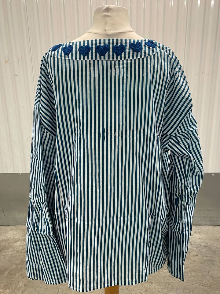 Funky Yak Ltd – wholesale Buttoned-down shirt – Women's – Hand Block Print 100% Cotton Shirt1