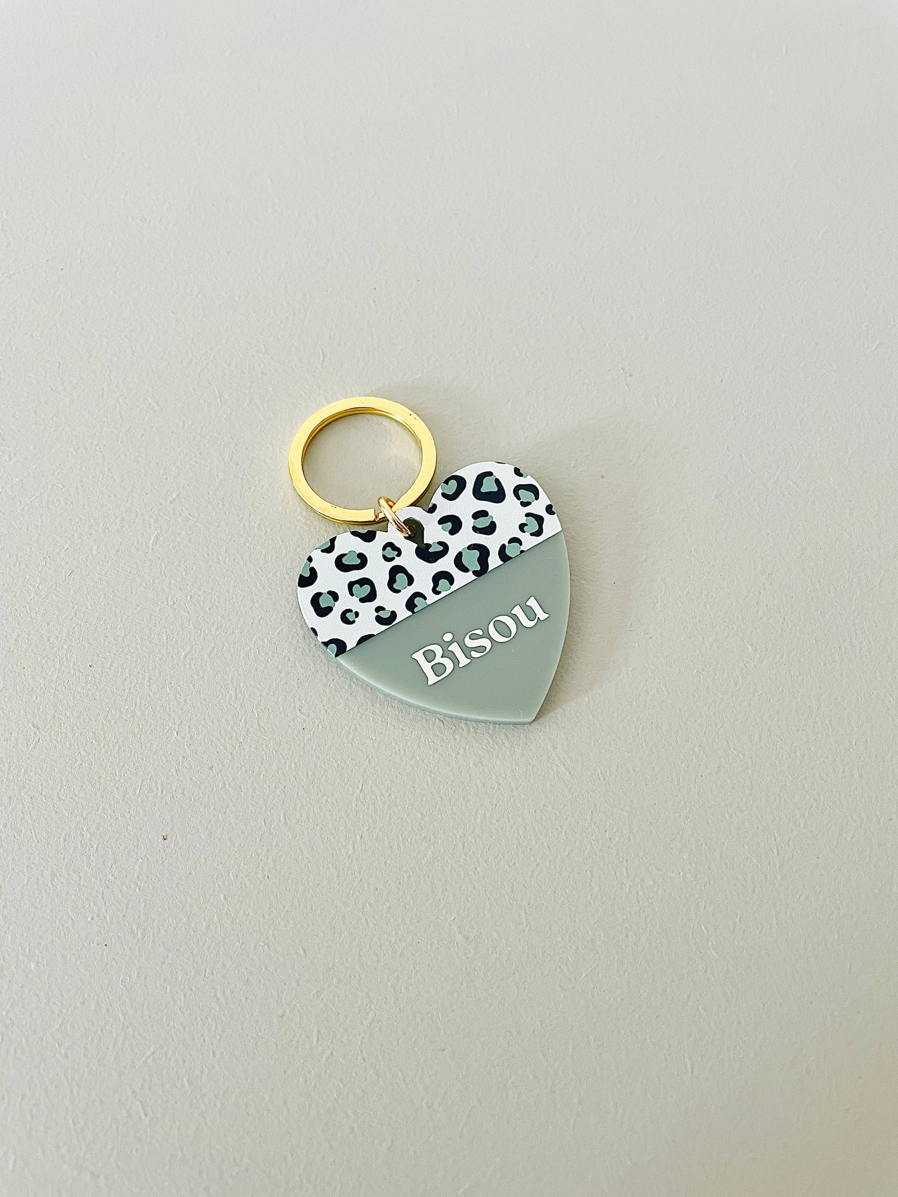 Print Your Love – Porta-chaves - Mulher por atacado – Porta-chaves Coração Leopardo1