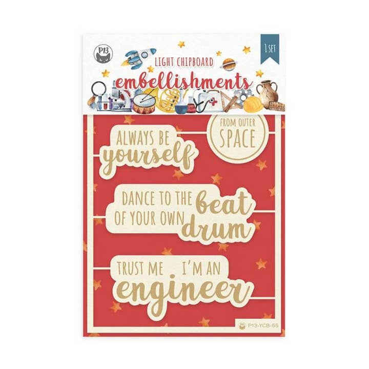 Light Chipboard Embellishments You Can Be 09 Eng, 4X6", 6Pcs for wholesale by P13