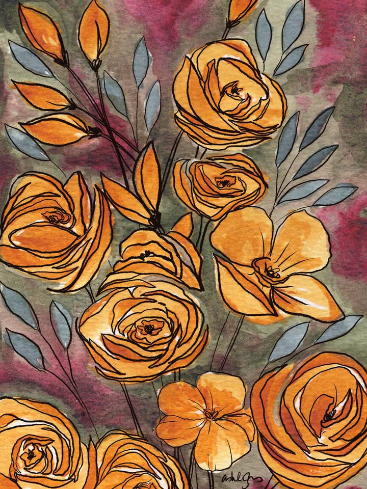 Orange Blossoms Watercolor for wholesale by Covered With Art