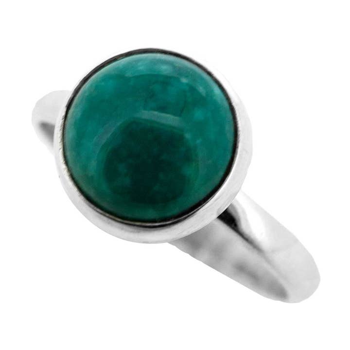 Round Turquoise Ring in a Size N and Presentation Box for wholesale by Nova Silver
