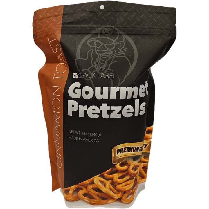 Trucker Treats - Venta al por mayor Pretzels - Tostada de canela CB Black Label, 12 oz