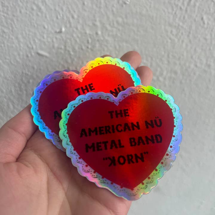 The Weeping Roses - Wholesale Sticker - Early 2000's Nu Metal Band Holographic Heart Sticker 3"