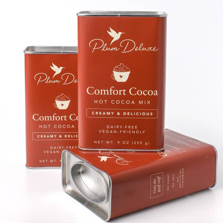 Plum Deluxe Tea - Wholesale Hot Cocoa Mix/Kit - Comfort Cocoa - Dairy Free Hot Chocolate Mix - Case of 6