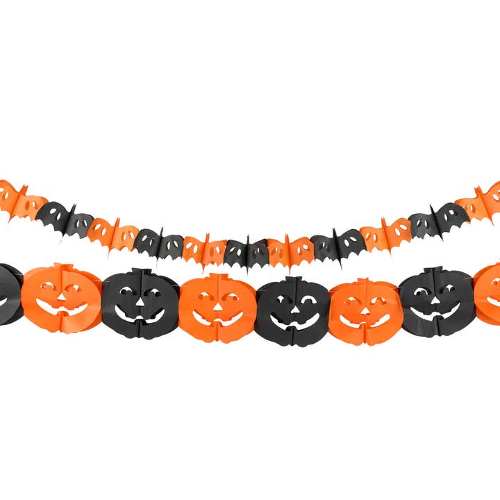 Pumpkin Bat Paper Garland Set for wholesale by Primitives by Kathy