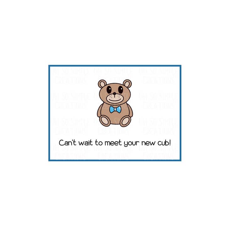 New Cub (Blue) Mini Greeting Card for wholesale by Oh So Simple Creations