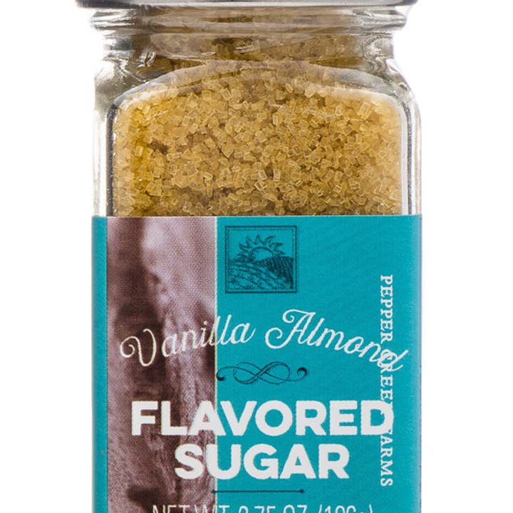 Pepper Creek Farms - Wholesale Sugar/Sweetener - Vanilla Almond Flavored Sugar 3.75 Oz.