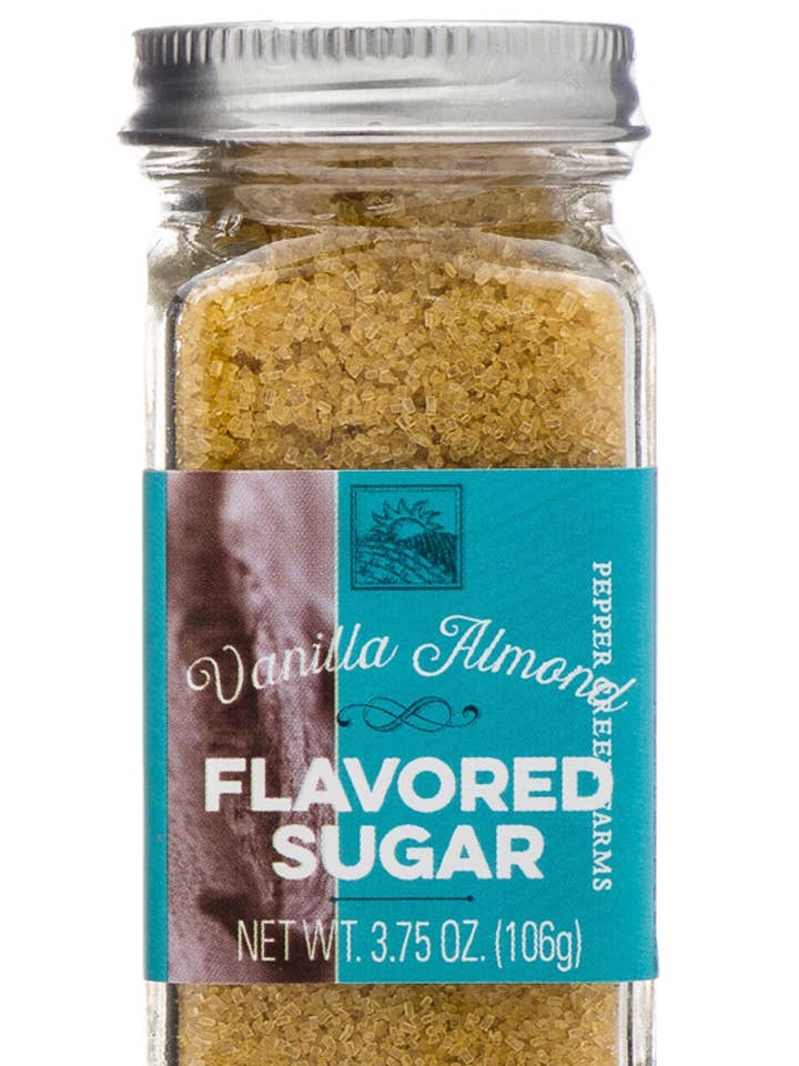 Vaniglia Mandorla Aromatizzato Zucchero 3.75 Oz. per la vendita all'ingrosso da parte di Pepper Creek Farms