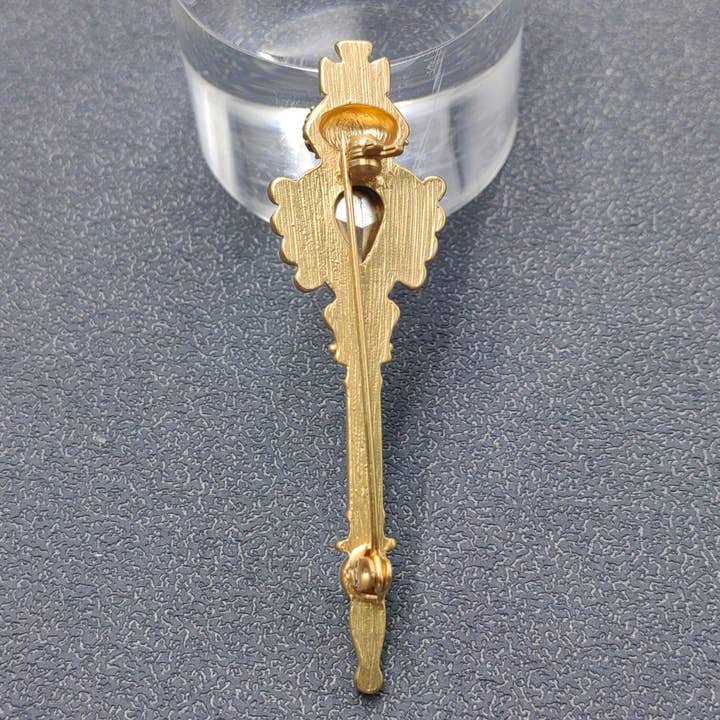 Mio Queena - Venta al por mayor Broches - Broche vintage con forma de varita mágica con diamantes de imitación