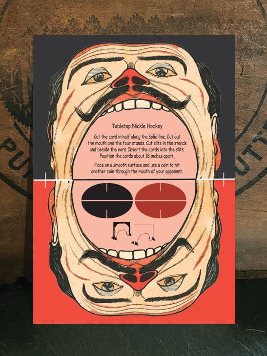 Old School Nickel Hockey for wholesale by Irreverent Cards for Challenging Times