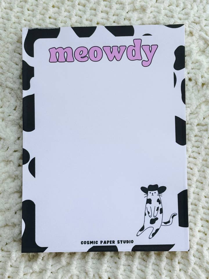 Bloco de notas de gato Meowdy vaca por atacado de Cosmic Paper Studio