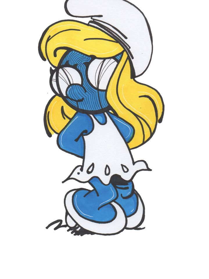 Impression artistique sur les Schtroumpfettes pour la vente par Harth Creations