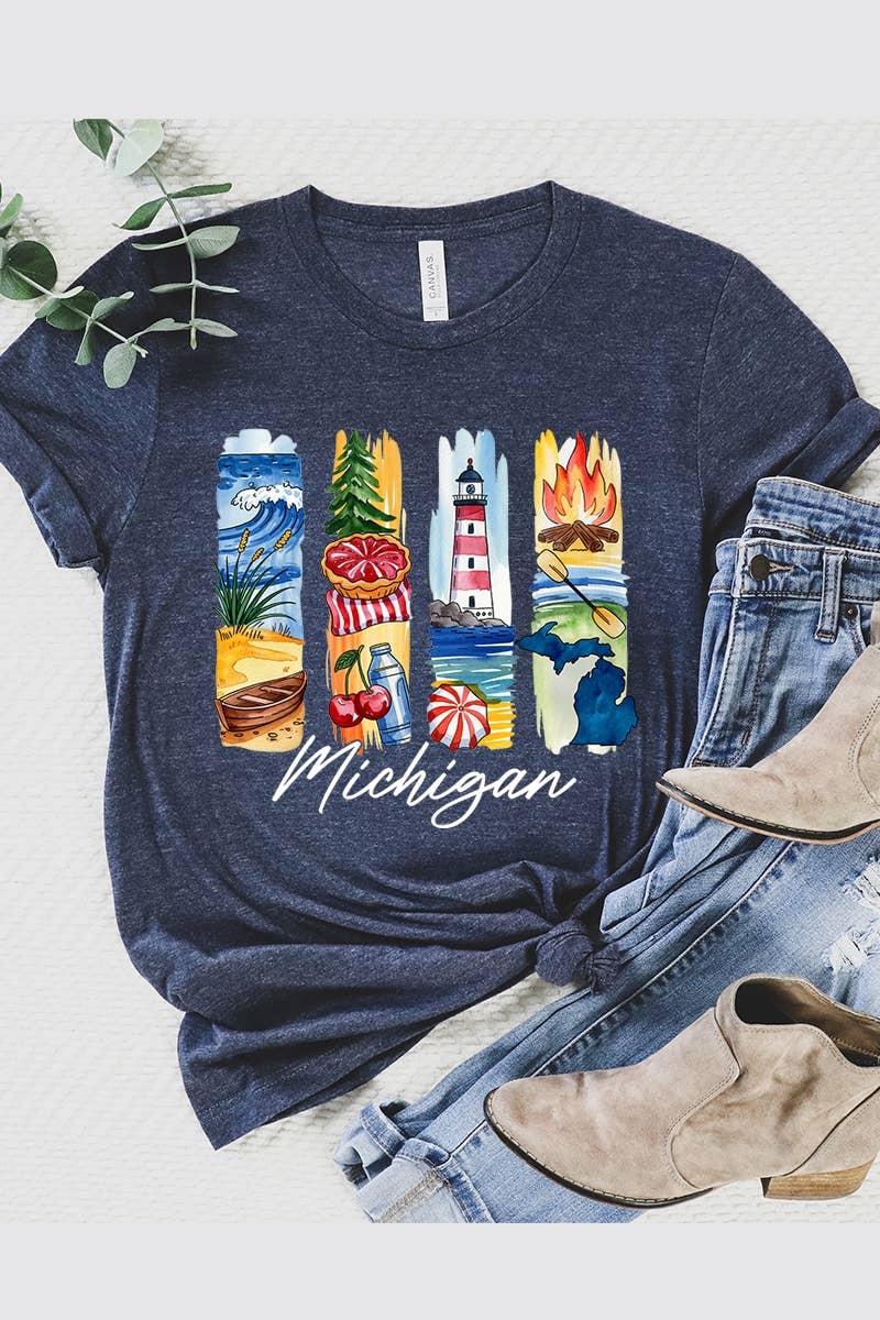 COLORBEAR - Wholesale T-Shirt (Graphic) - Women's - Michigan State Brushstroke Graphic Tee5