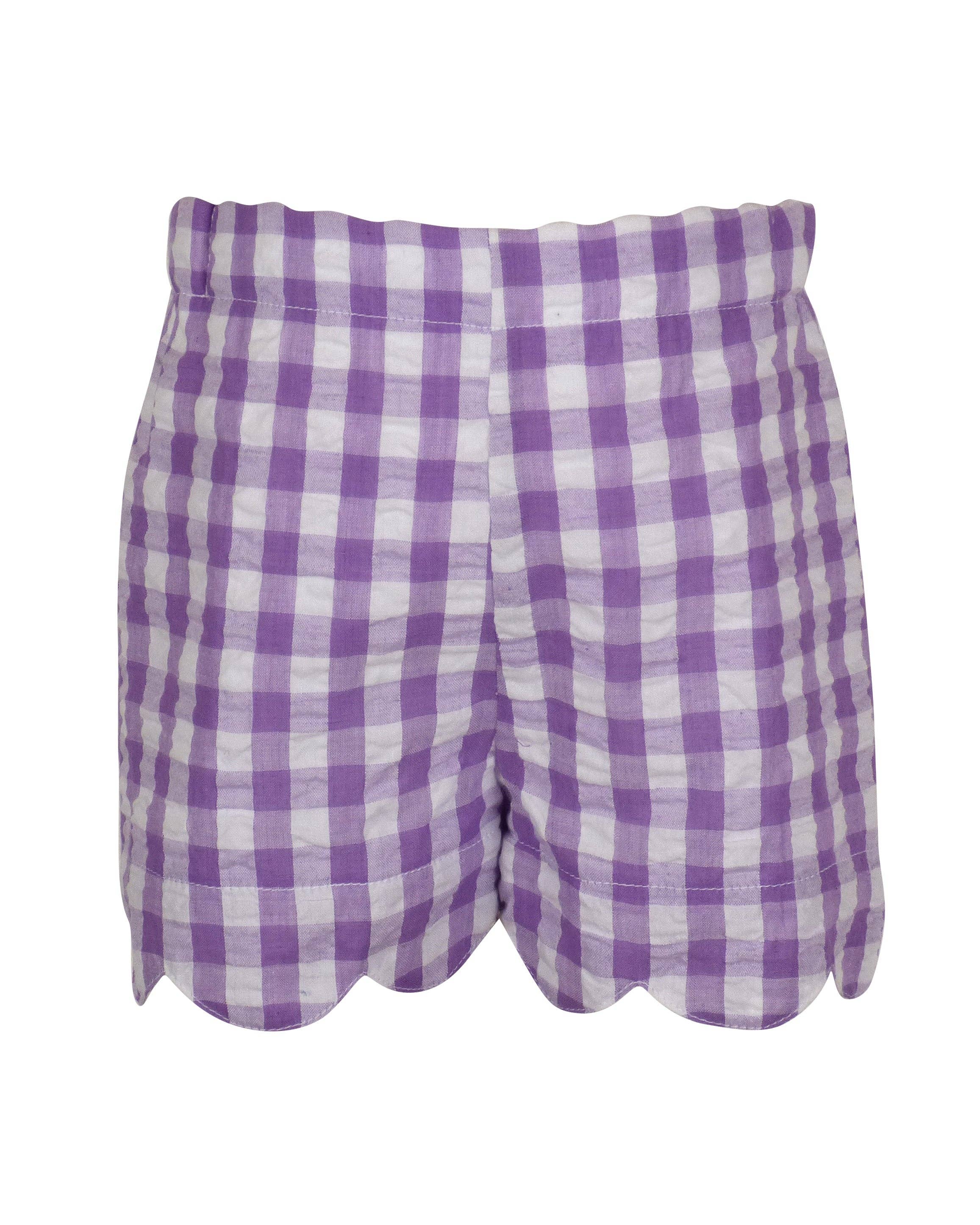 The Yellow Lamb - Vente Short – enfant - Short en vichy seersucker violet de Katie5