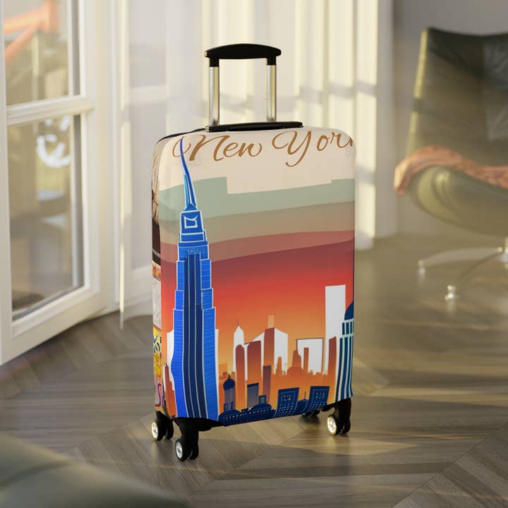 New York City Skyline Luggage Cover for wholesale by See Joy Creative