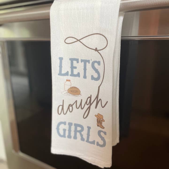 Waves of Grace Letter Co. - Wholesale Tea Towel - Let's Dough Girls Hand Towel1