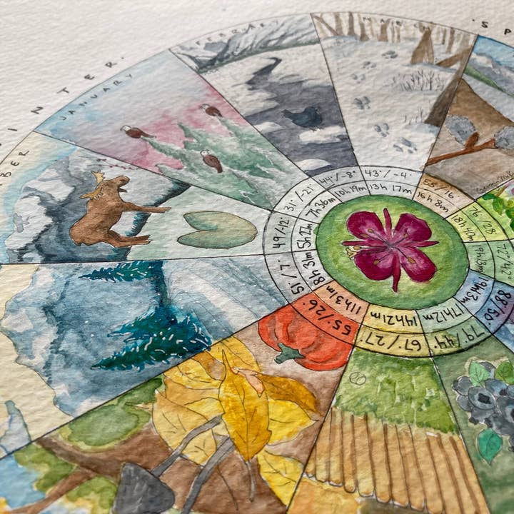 Tiny Nest Studio – wholesale Konsttryck – Phenology Hjul Art Print: Ett År i Alaska3