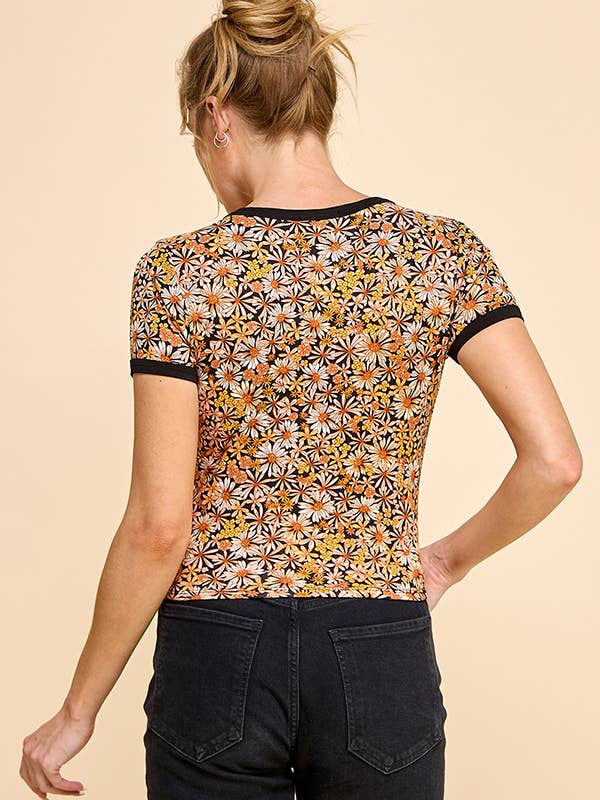 Heart & Hips - Wholesale T-Shirt - Women's - RT46845BP - PRINTED RINGER TEE WITH CONTRASTING NECK2