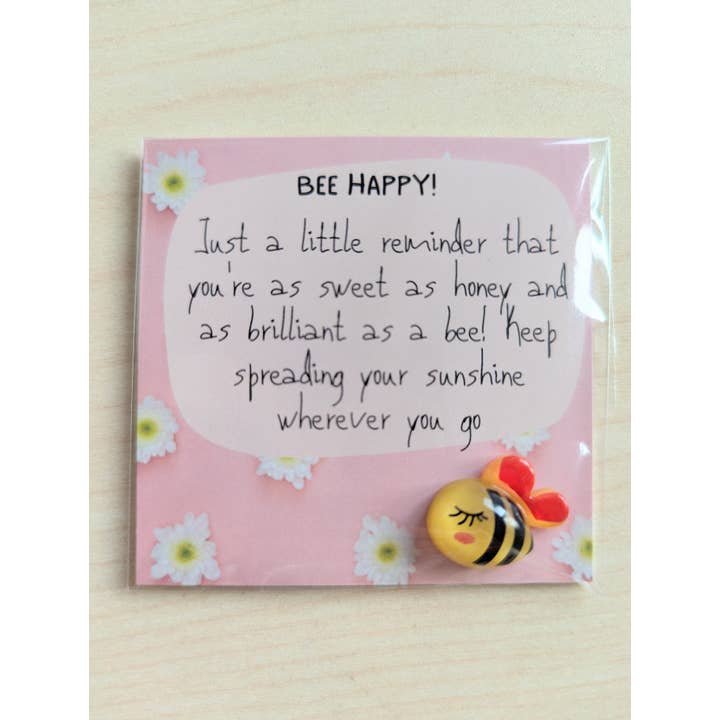 Uplifted Ink - Wholesale Encouragement Card - Spread Sunshine with our "Bee Happy" Uplifting Mini Card!