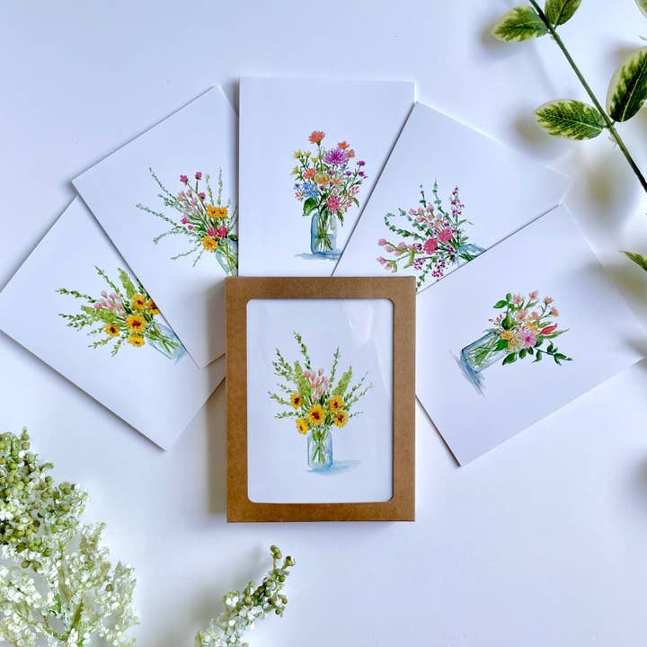 Juego de tarjetas de notas «Mason Jar Mini» para venta al por mayor de Shelly Cluff Art