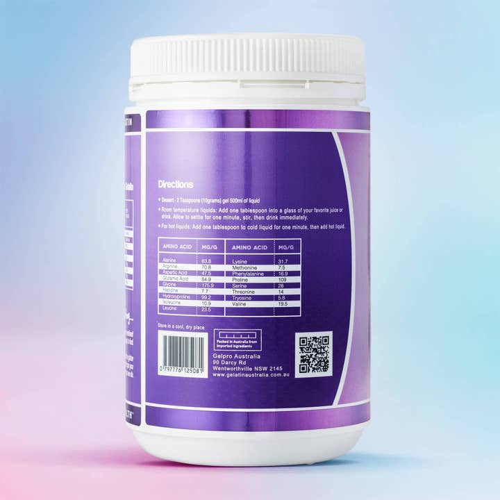 Gelpro Australia - Wholesale Oral Supplement/Vitamin - Organic Gelatin - Porcine 454grams Premium Grade