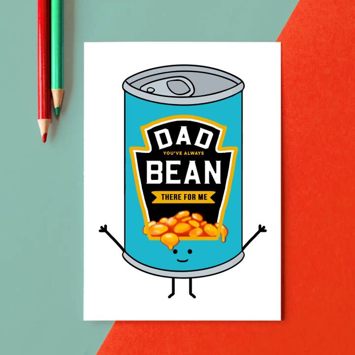 Funny Baked Beans Card For Dad for wholesale by Of Life & Lemons