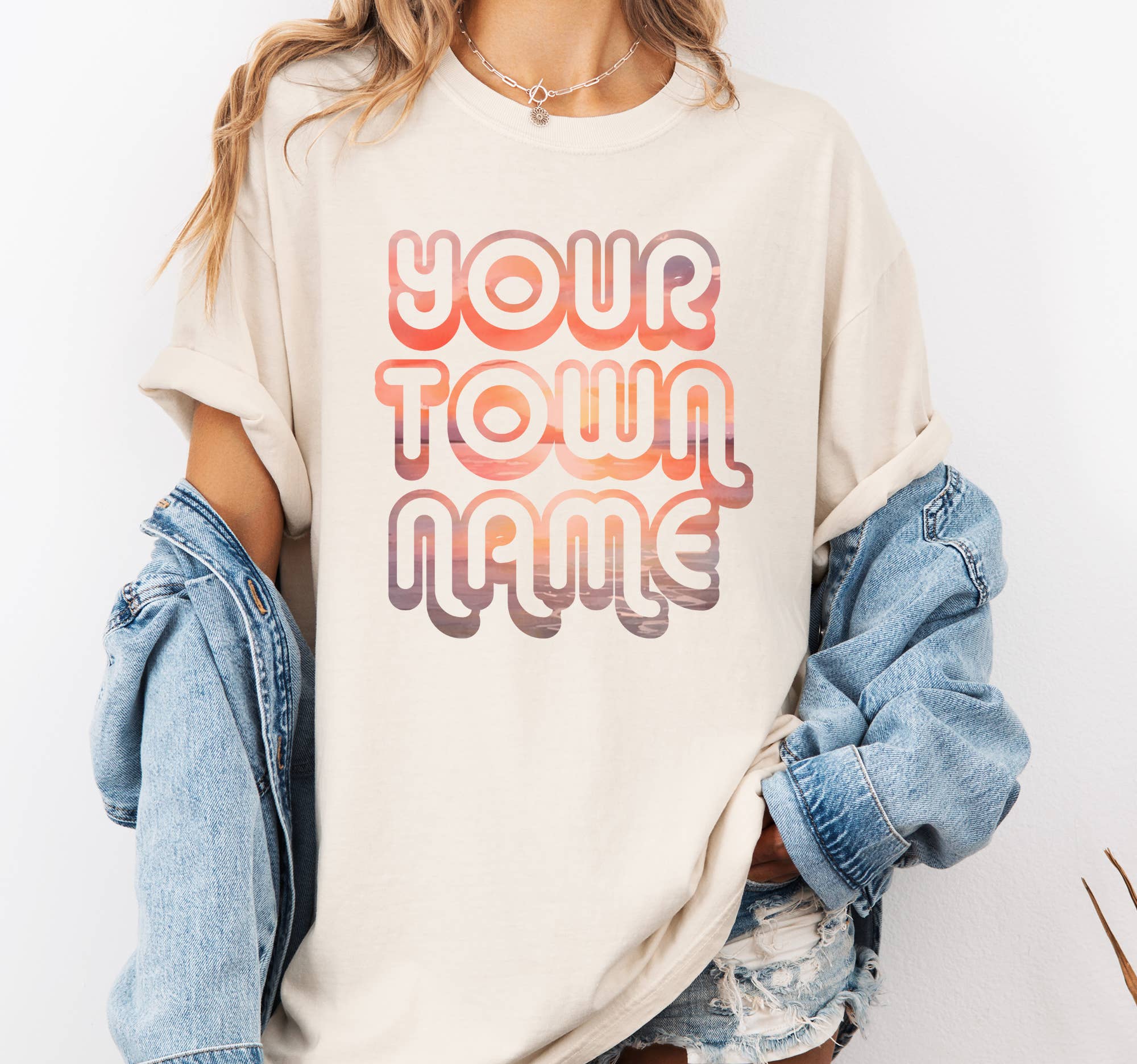 Miche Custom – Großhandel T-Shirt mit Siebdruck – Damen – Benutzerdefiniertes Text-Strandhemd, Souvenir-T-Shirt aus dem Touristenladen
